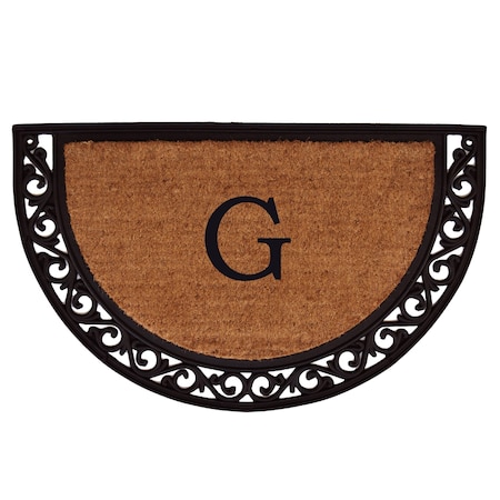 Monogram Door Mat, Black, Natural, 24 in W x 36 in L